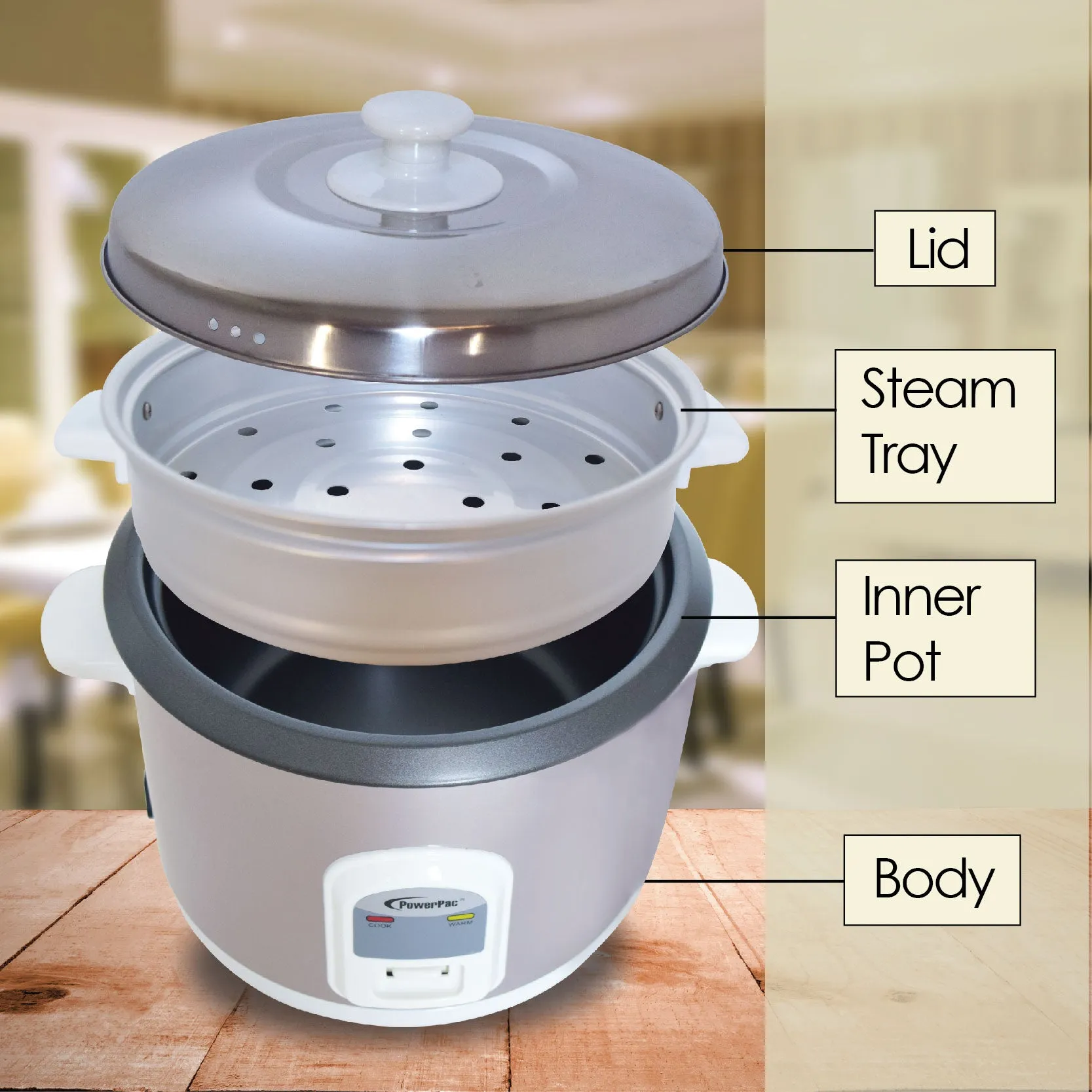 0.6L Rice Cooker with Steamer (PPRC62)