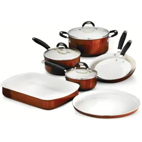 10-Piece Cookware/Bakeware Set, Metallic Copper