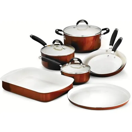 10-Piece Cookware/Bakeware Set, Metallic Copper