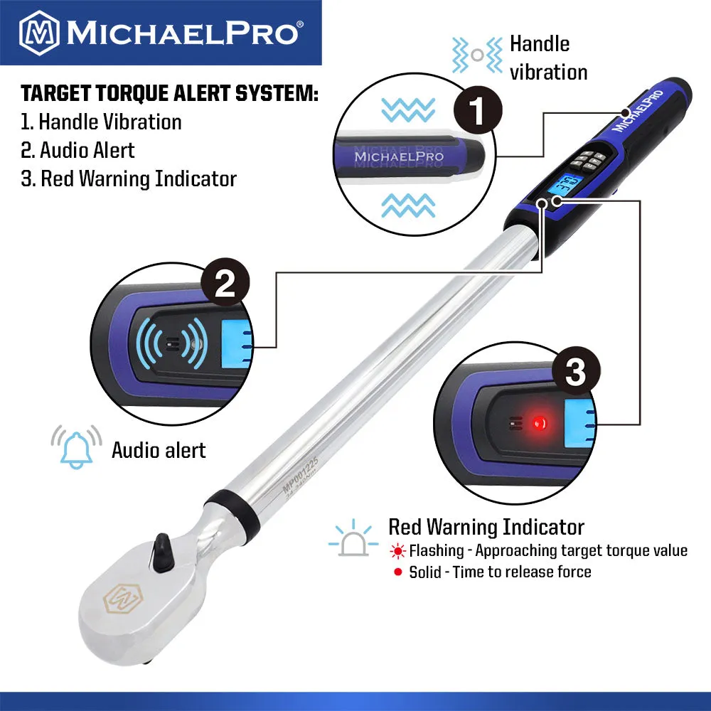 1/2" Drive Electronic Torque Wrench With Angle, 25 to 250 ft-lb (MP001225)