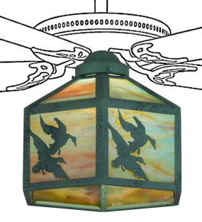 13"W Ducks In Flight Wildlife Fan Light Shade