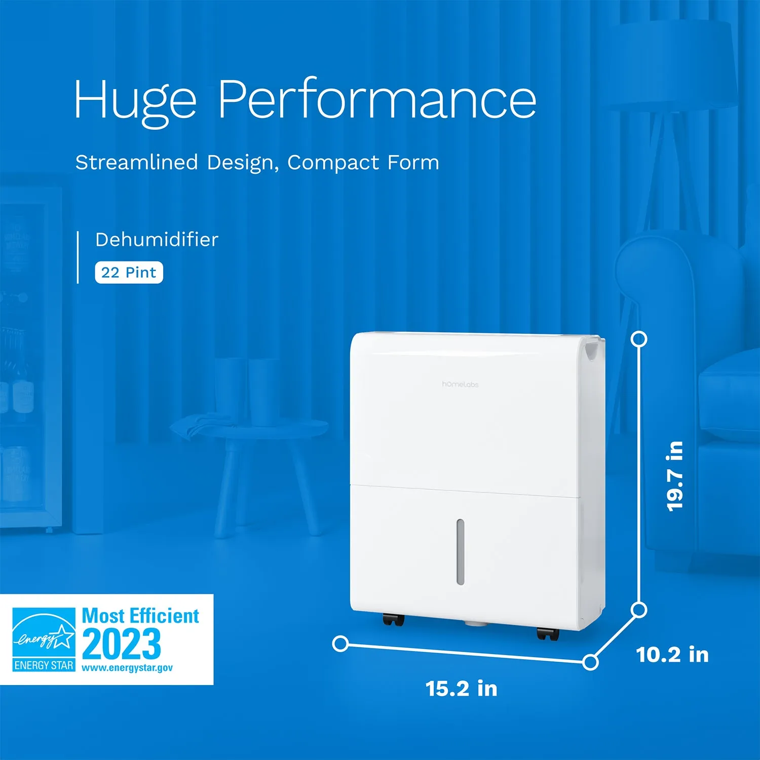 1,500 sq ft - Energy Star Wi-Fi Enabled Dehumidifier - 22 pint