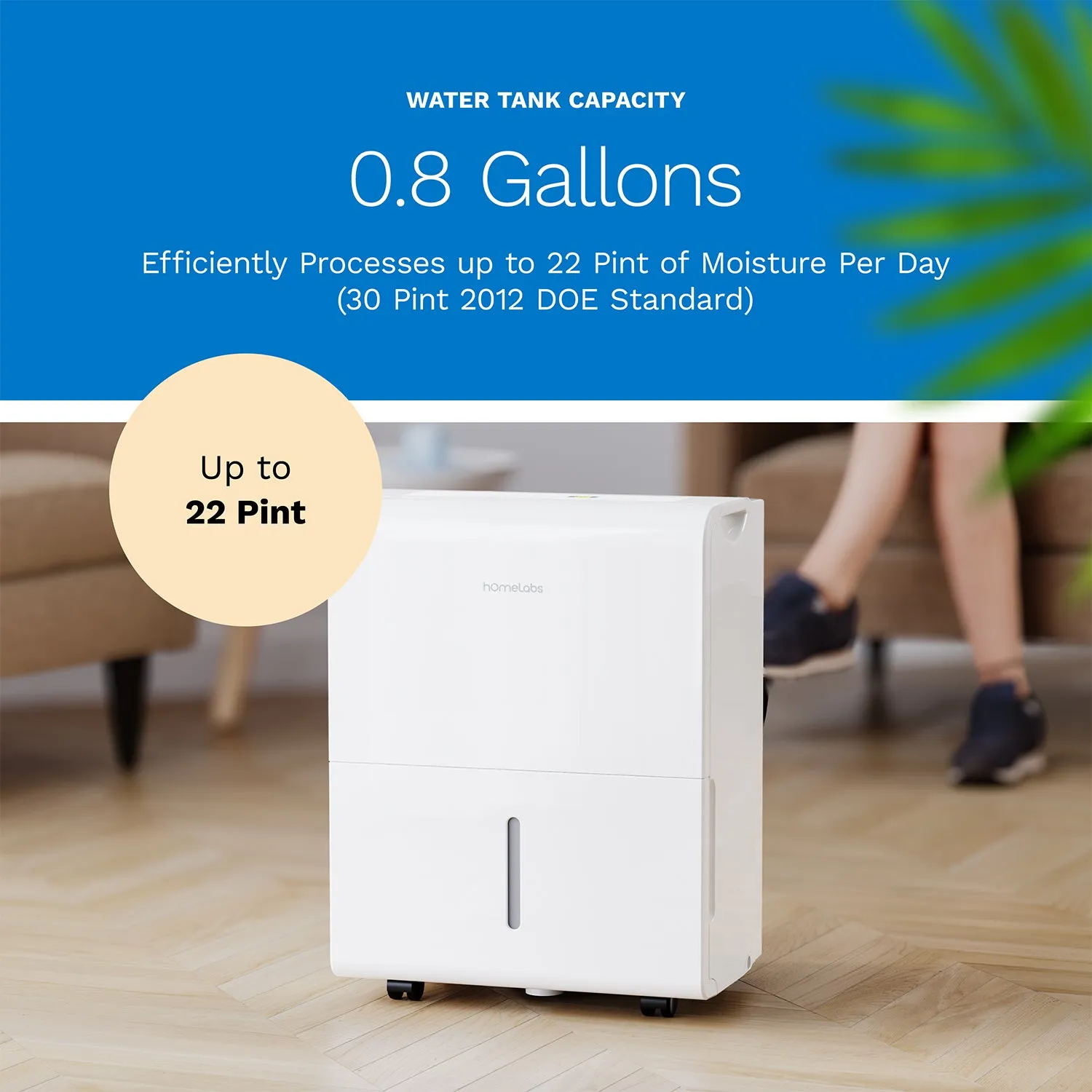 1,500 sq ft - Energy Star Wi-Fi Enabled Dehumidifier - 22 pint