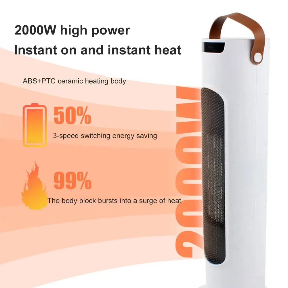 2000W Portable Electric Heater 3 Modes Fast Heating Energy-Saving Heater Fan for Bedroom Home Winter Warmer Blower Appliances