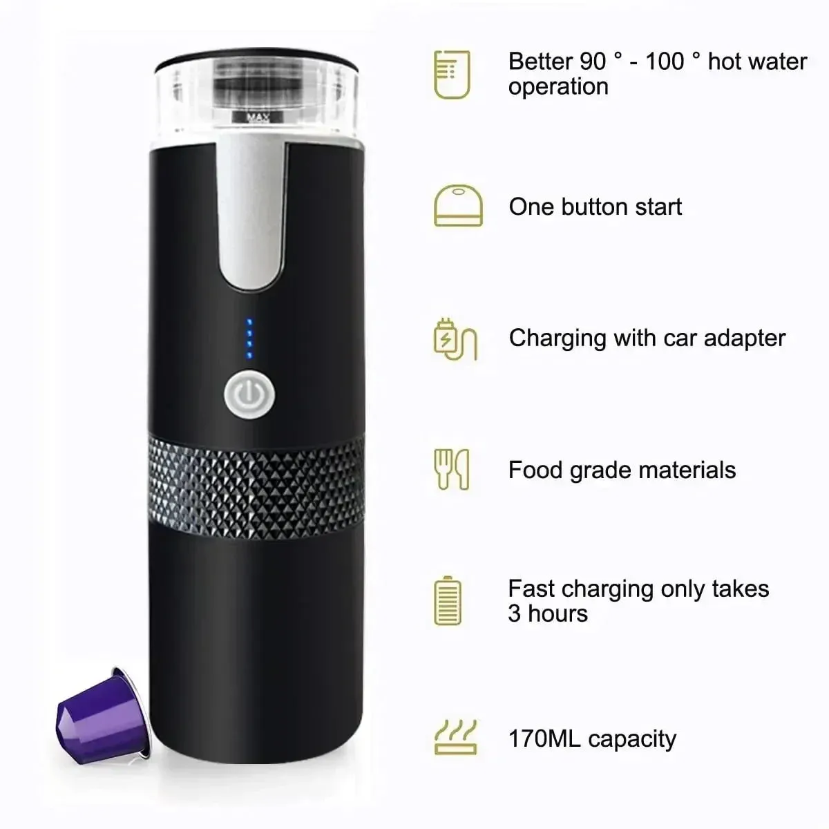 2024 Electric Capsule Coffee Machine – Portable & Versatile