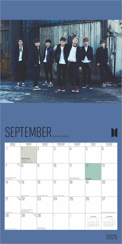 2025 BTS Wall Calendar