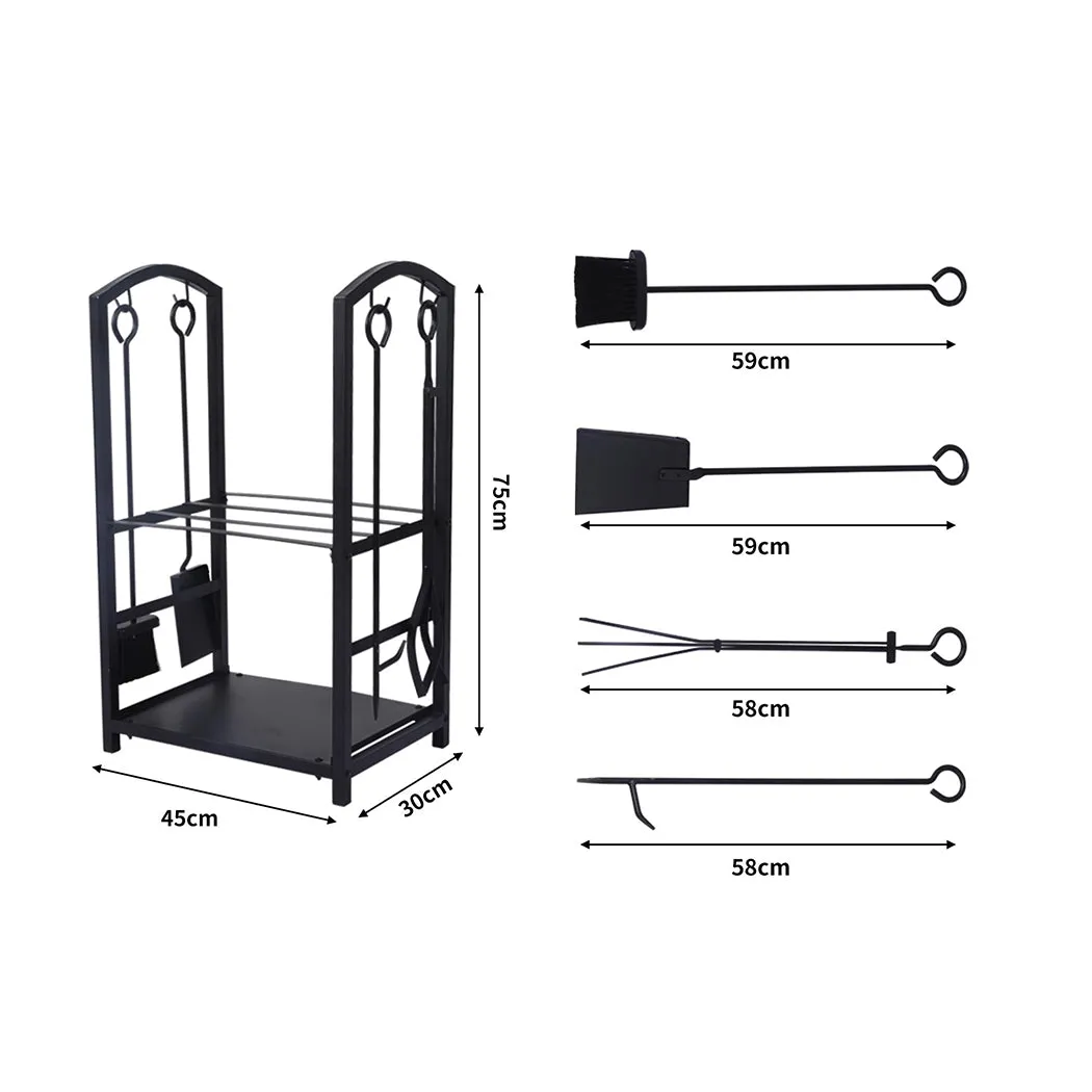 5-in-1 Multifunctional Fireplace Rack Firewood Rack