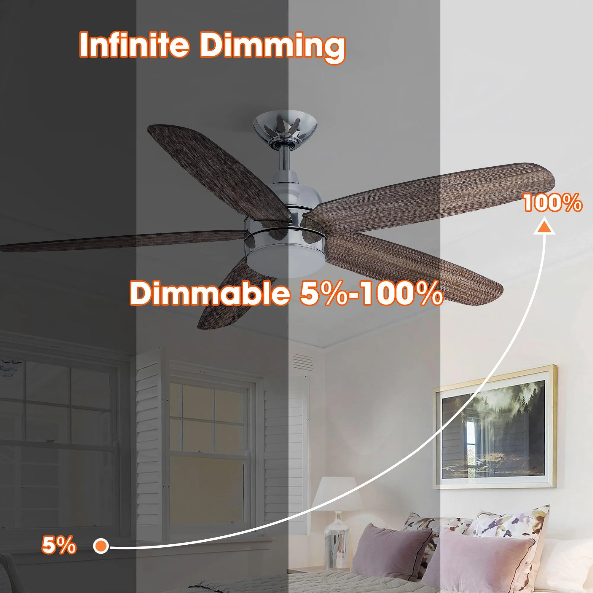 52" Dicken Farmhouse Downrod Mount Reversible Crystal Ceiling Fan with Lighting and Remote Control