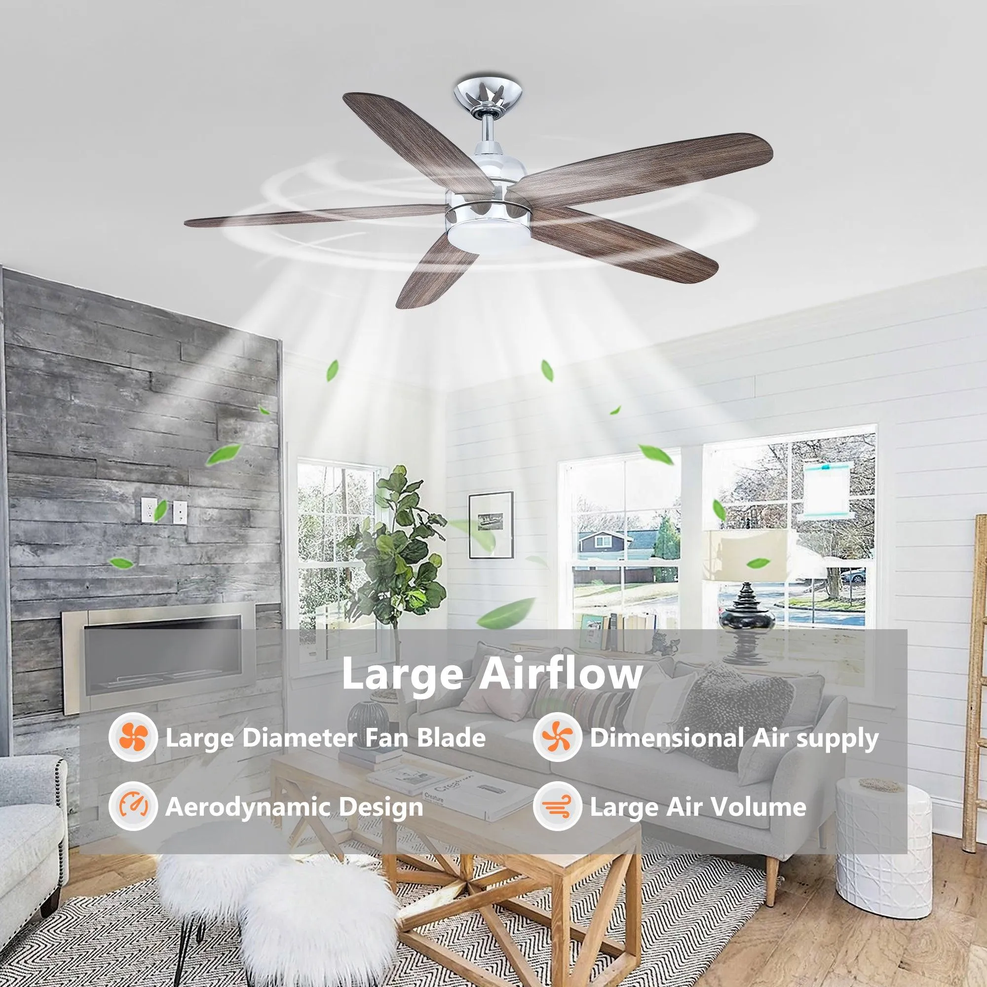 52" Dicken Farmhouse Downrod Mount Reversible Crystal Ceiling Fan with Lighting and Remote Control