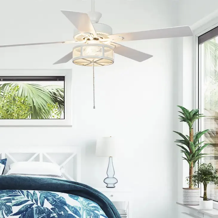 52"W Easton White 5-Blade LED Ceiling Fan