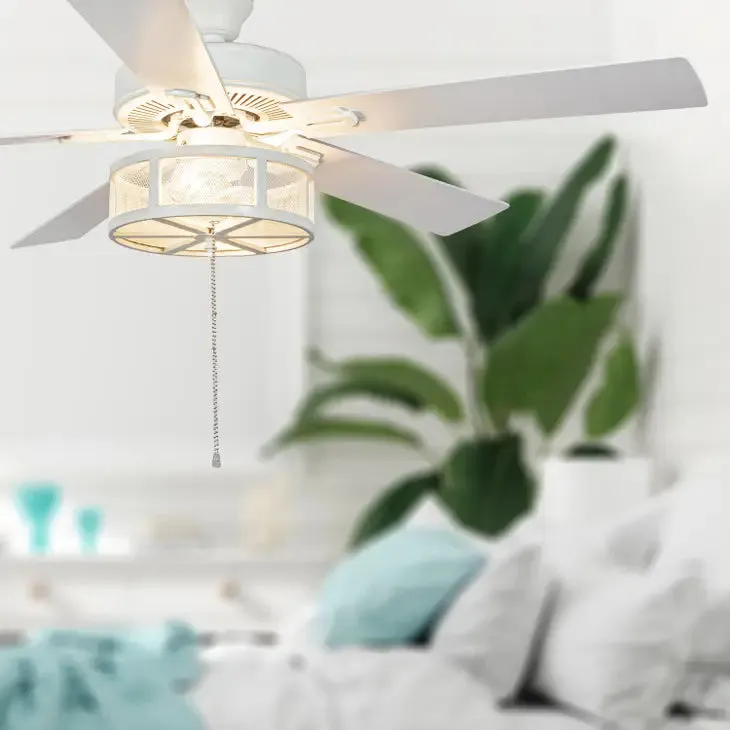 52"W Easton White 5-Blade LED Ceiling Fan