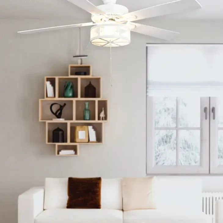 52"W Easton White 5-Blade LED Ceiling Fan