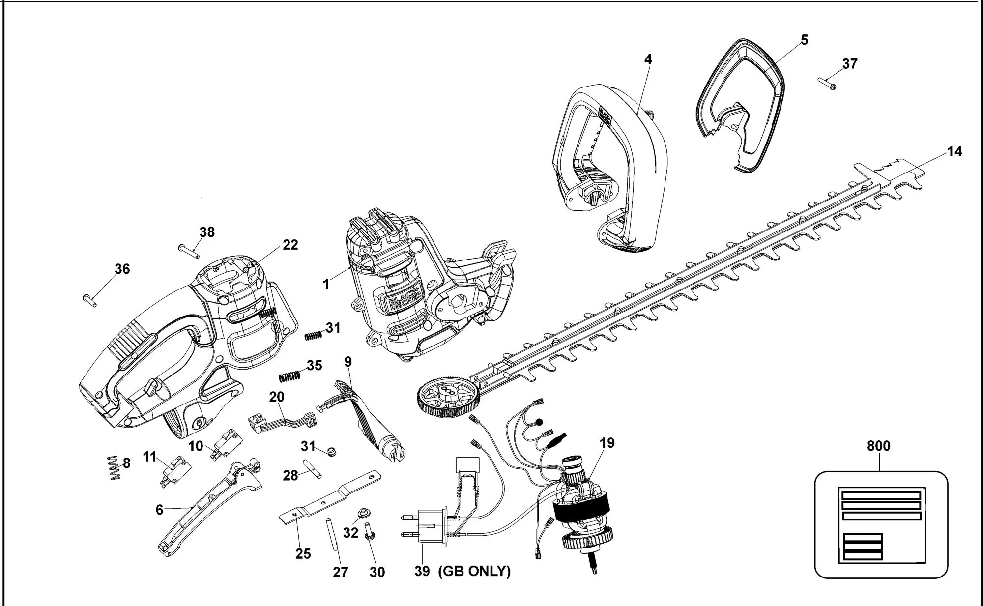 55Cm 500W Hedge Trimmer Saw Blade