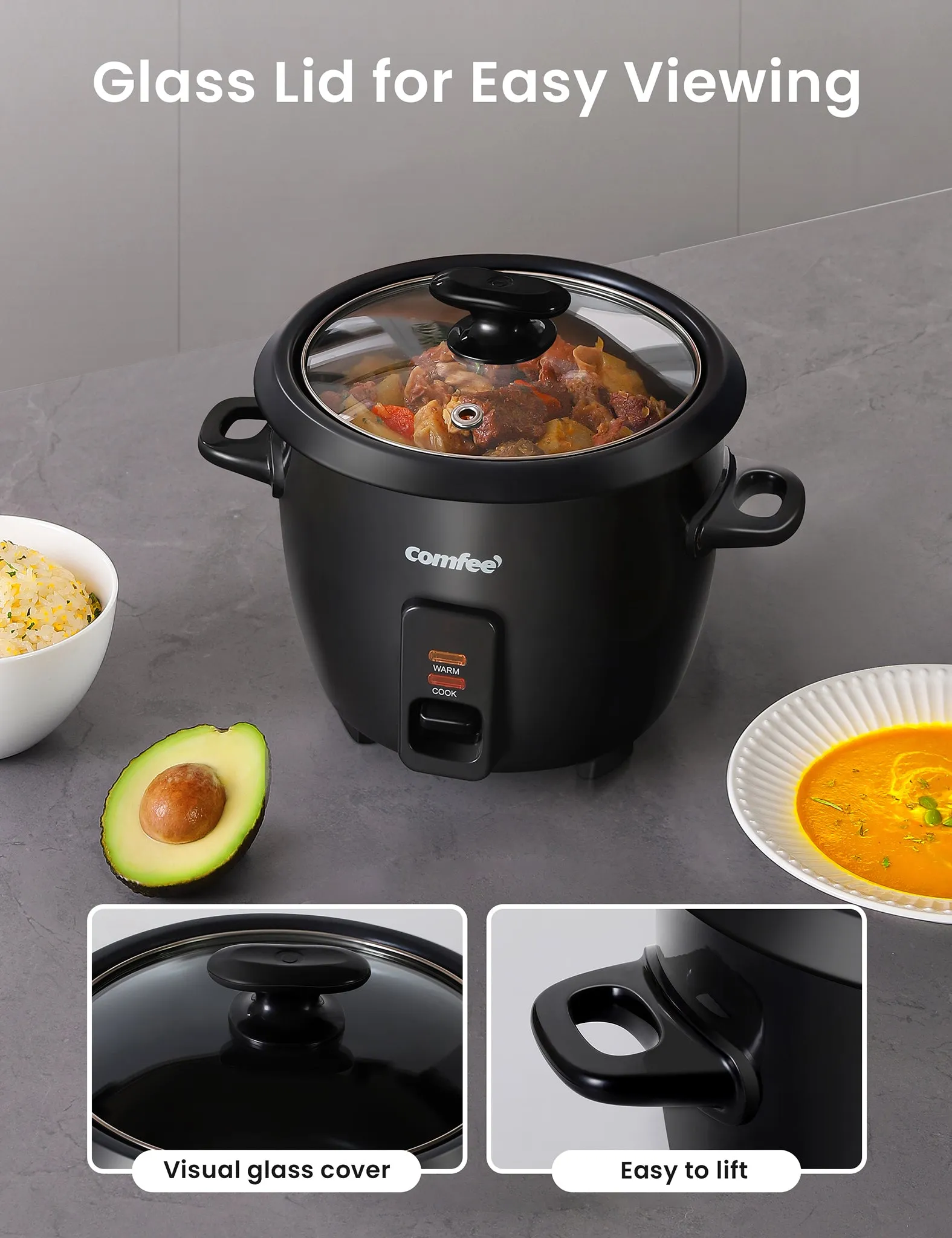 6 Cups Cooked Rice Cooker - Black