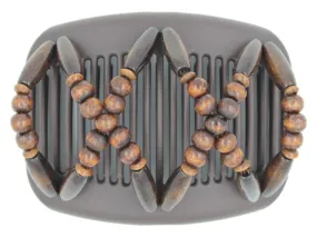 African Butterfly Hair Comb - Beada Brown 170