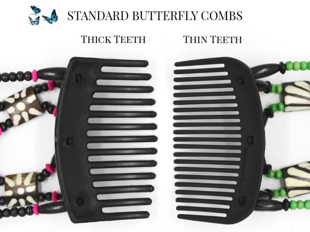 African Butterfly Hair Comb - Beada Tube Black 49