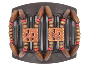 African Butterfly Thick Hair Comb - Dupla Brown 130