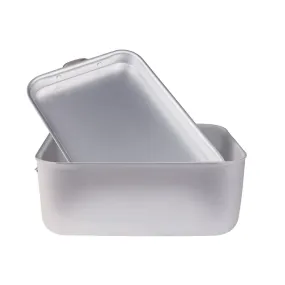 Agnelli Aluminum 3mm Rectangular Roasting Pan With Lid, 23.6 x 15.7-Inches