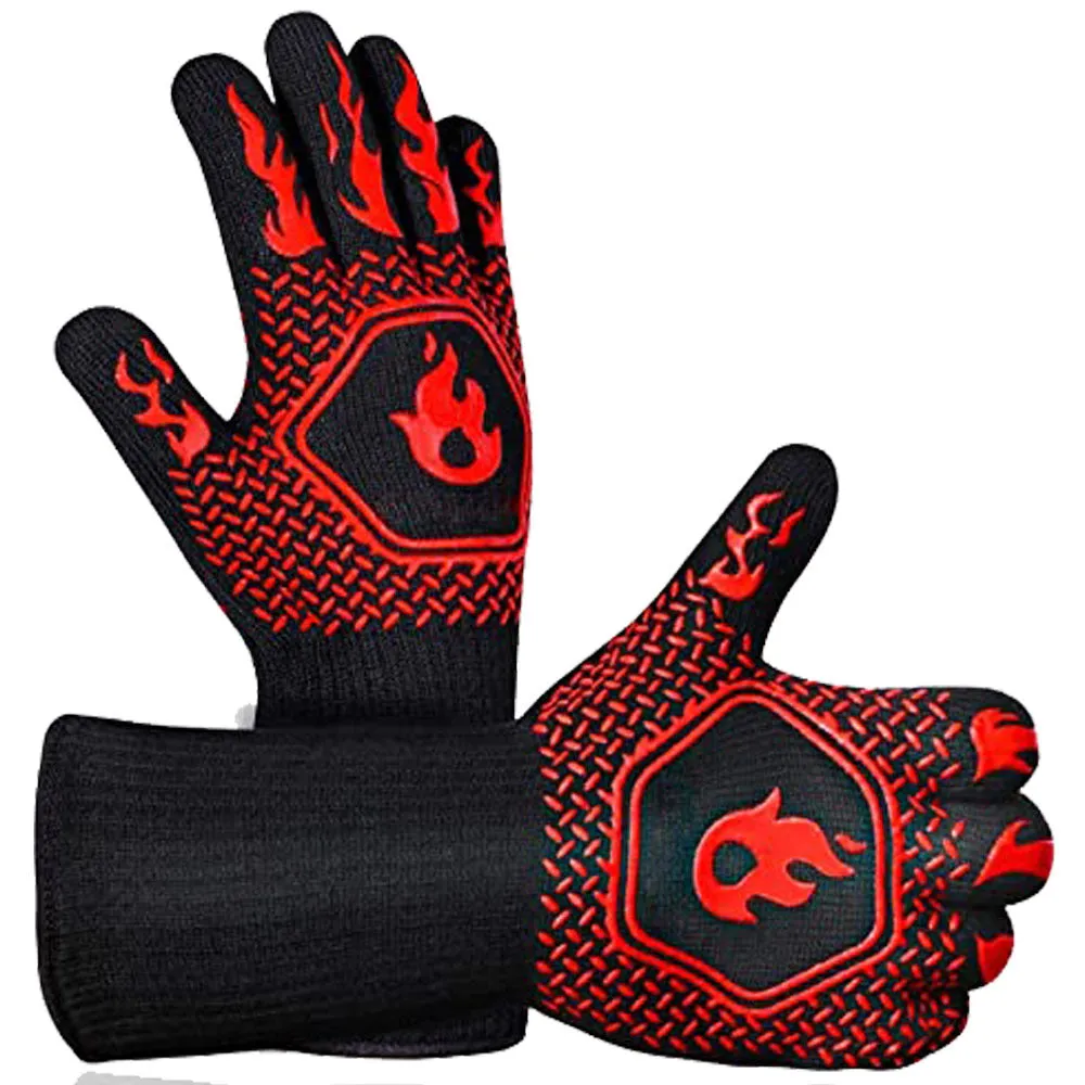 BBQ Flame Retardant Fire Heat and Cut Resistant Cooking Gloves 2 PCS