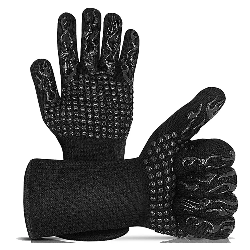 BBQ Flame Retardant Fire Heat and Cut Resistant Cooking Gloves 2 PCS