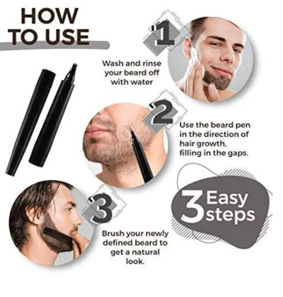 Beard Pencil Filler with Micro Fork Tips - 2 colors available