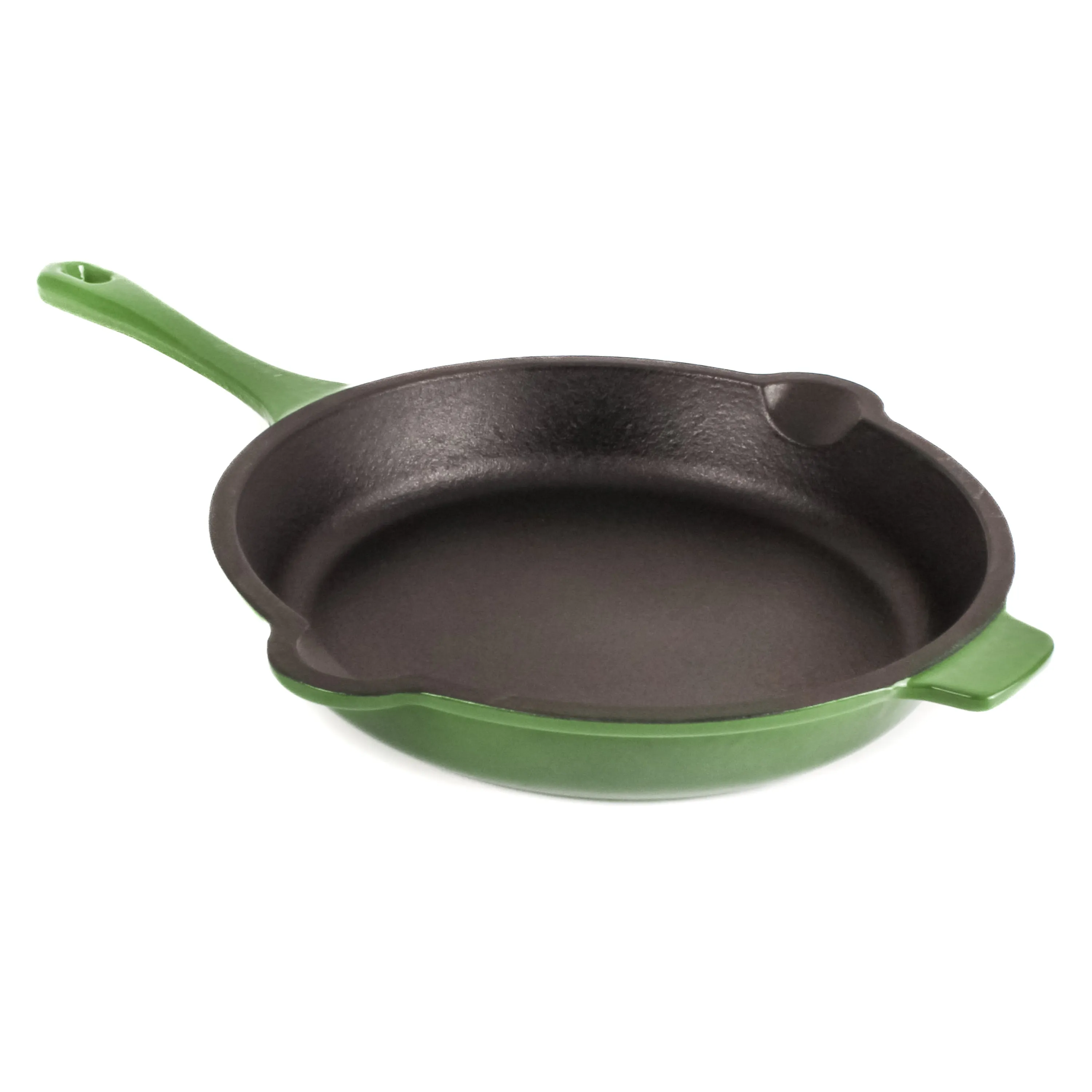 BergHOFF Neo 3pc Cast Iron Cookware Set, Fry Pan & Round Dutch Oven, Green