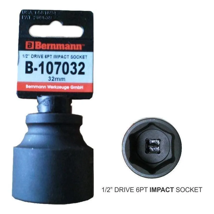 Bernmann 1/2" Drive Impact Socket Wrench 6pts