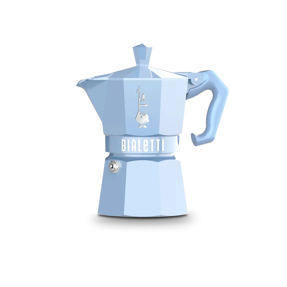 Bialetti Moka Exclusive 3 Cup Stovetop Espresso Maker, Light Blue