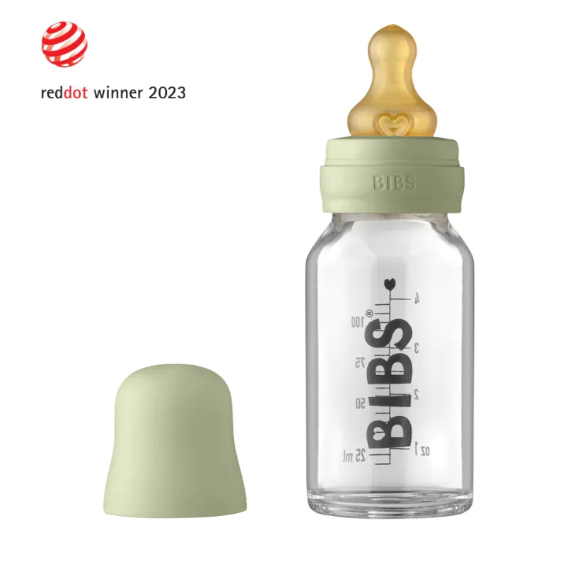 Bibs Glass Baby Bottle Set - 110ml (var colours)