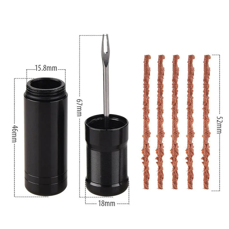 Bike Tubeless Tire Repair Kit Slug Plug Stopper Rubber Bacon Strips and Insertion Tool For Fixing Puncture Flat Road MTB Bicycle