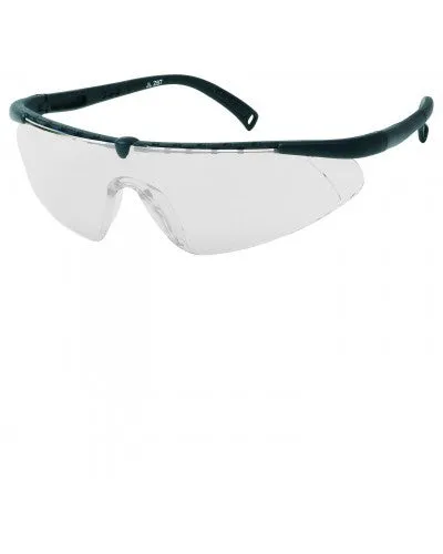 Black Frame - Silver Mirror Lens - Adjustable Nylon Temples - Soft Rubber Insert Tip Safety Glasses