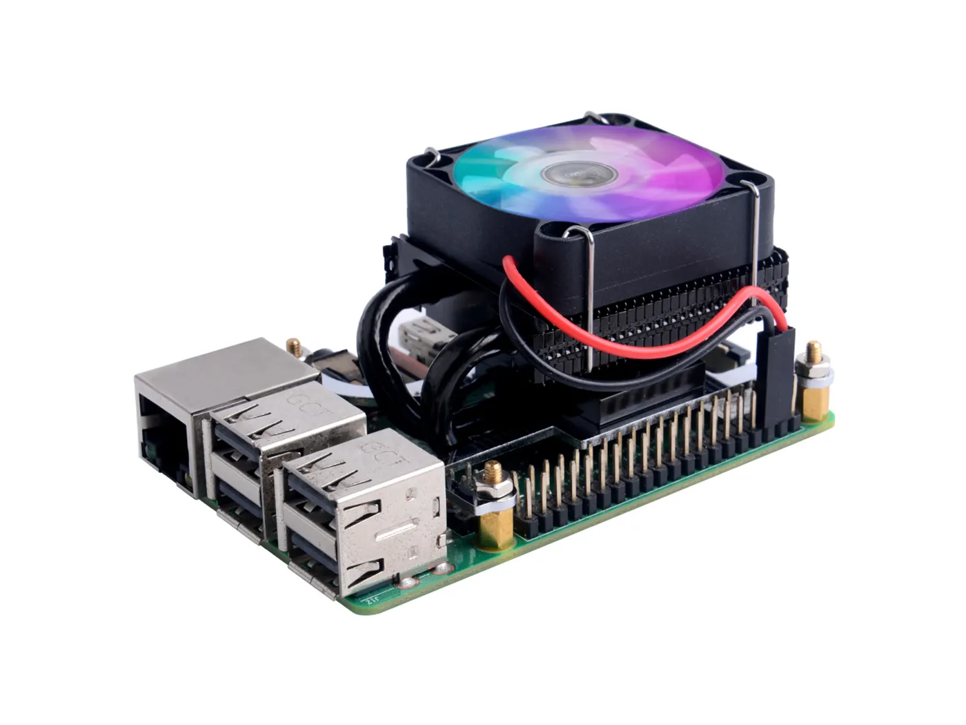 Black Low-Profile ICE Cooling Fan for Raspberry Pi 3B/3B /4B