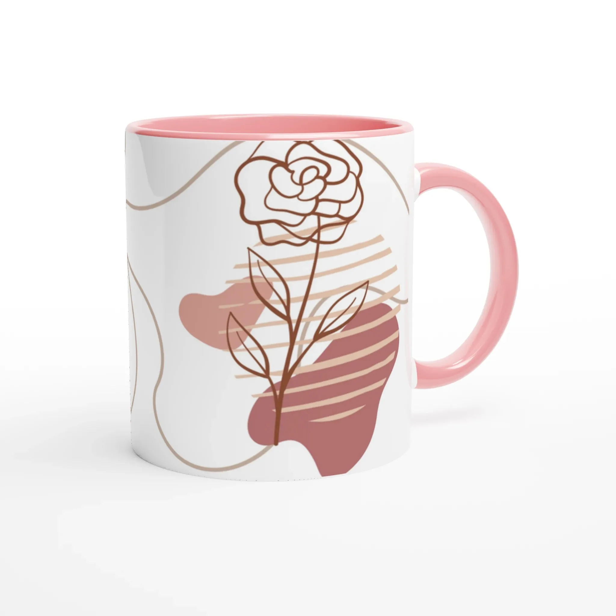 Boho Flower Aesthetic Pink Ceramic Mug