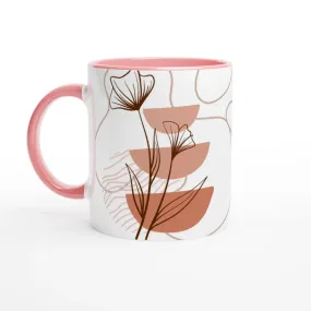 Boho Flower Aesthetic Pink Ceramic Mug