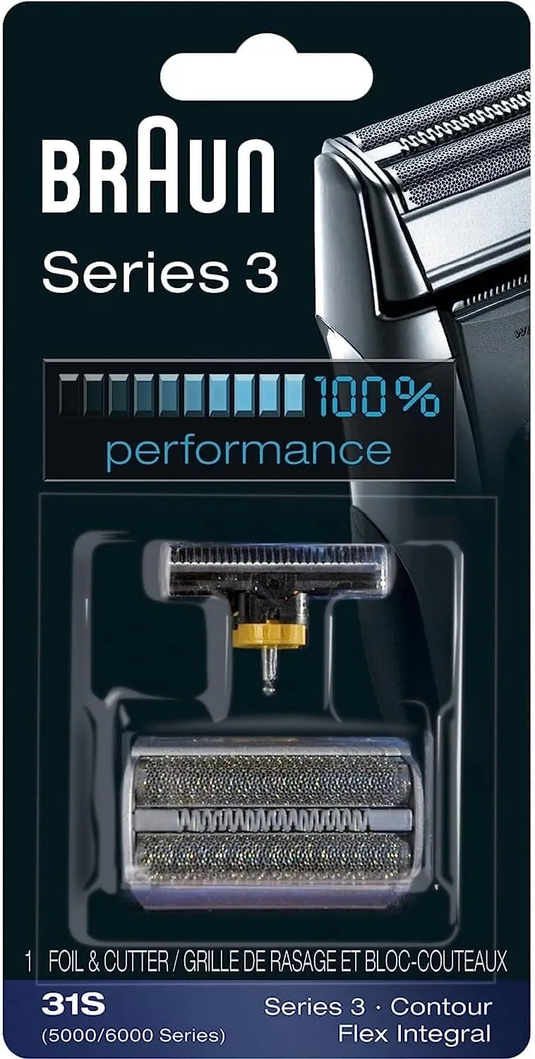 Braun Series 3 Old Generation Electric Shaver Replacement Head - 31S - Compatible with Electric Razors Contour, Flex XP, and Flex Integral, 390cc, 370, 5895, 5875