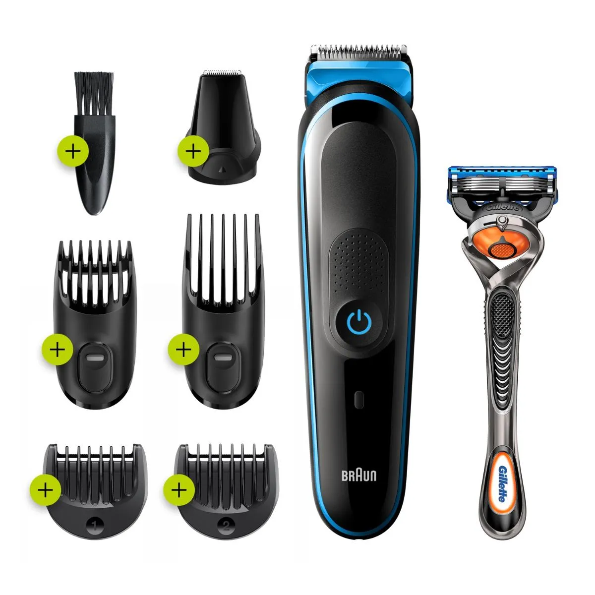 Braun Trimmer7-In-1 Trimmer 5 Attachments And Gillette Fusion5 Proglide Razor