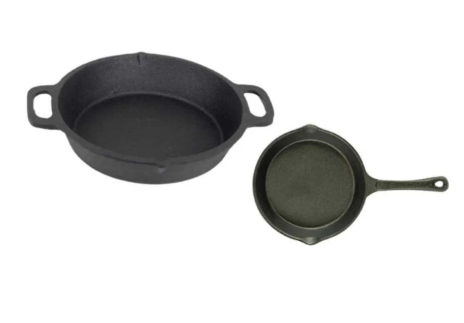 Cast Iron Cookware Set -Double Handle Skillet 10Inch & Single Handle Skillet 6 Inch Pre-Seasoned