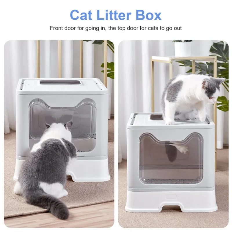 Cat Litter Box with Lid - Dual-entry Design