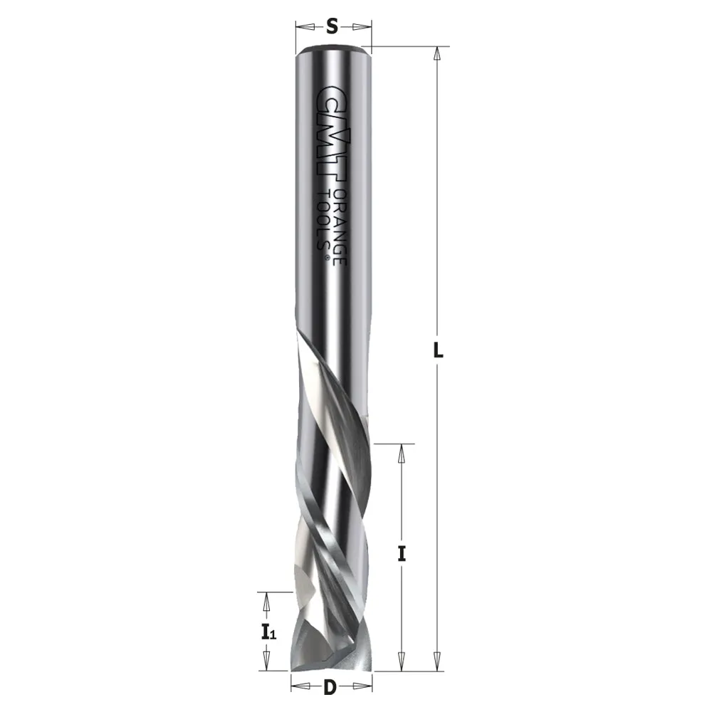 CMT Orange Tools 190.504.11 SOLID CARBIDE UP&DOWNCUT BIT 3/8”x1-1/8”x3” S=3/8”  RH