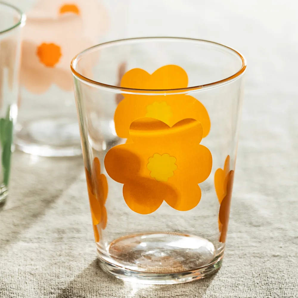 Coloured Glass Flower Cups