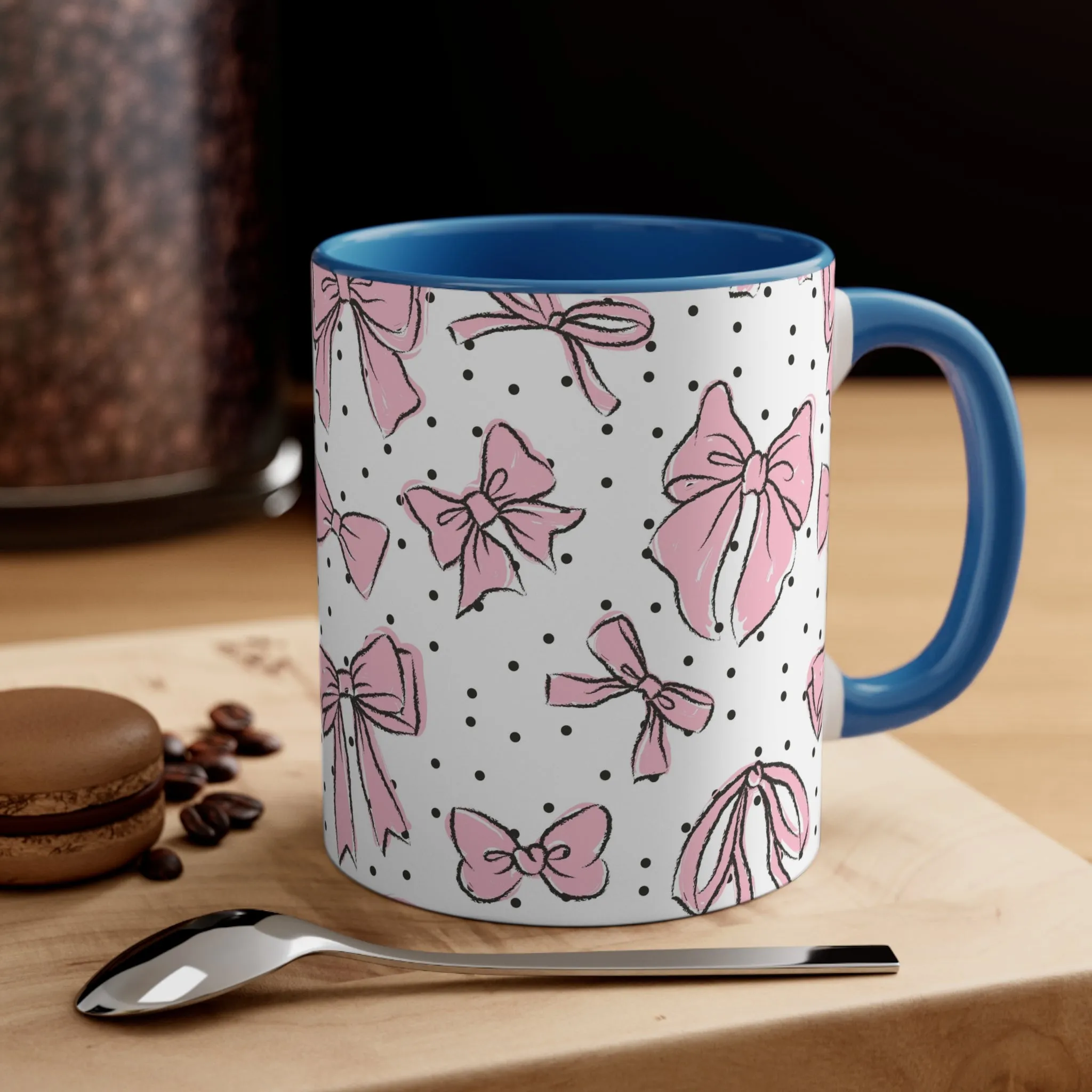 Coquette Black with Pink Bow Ceramic Mug