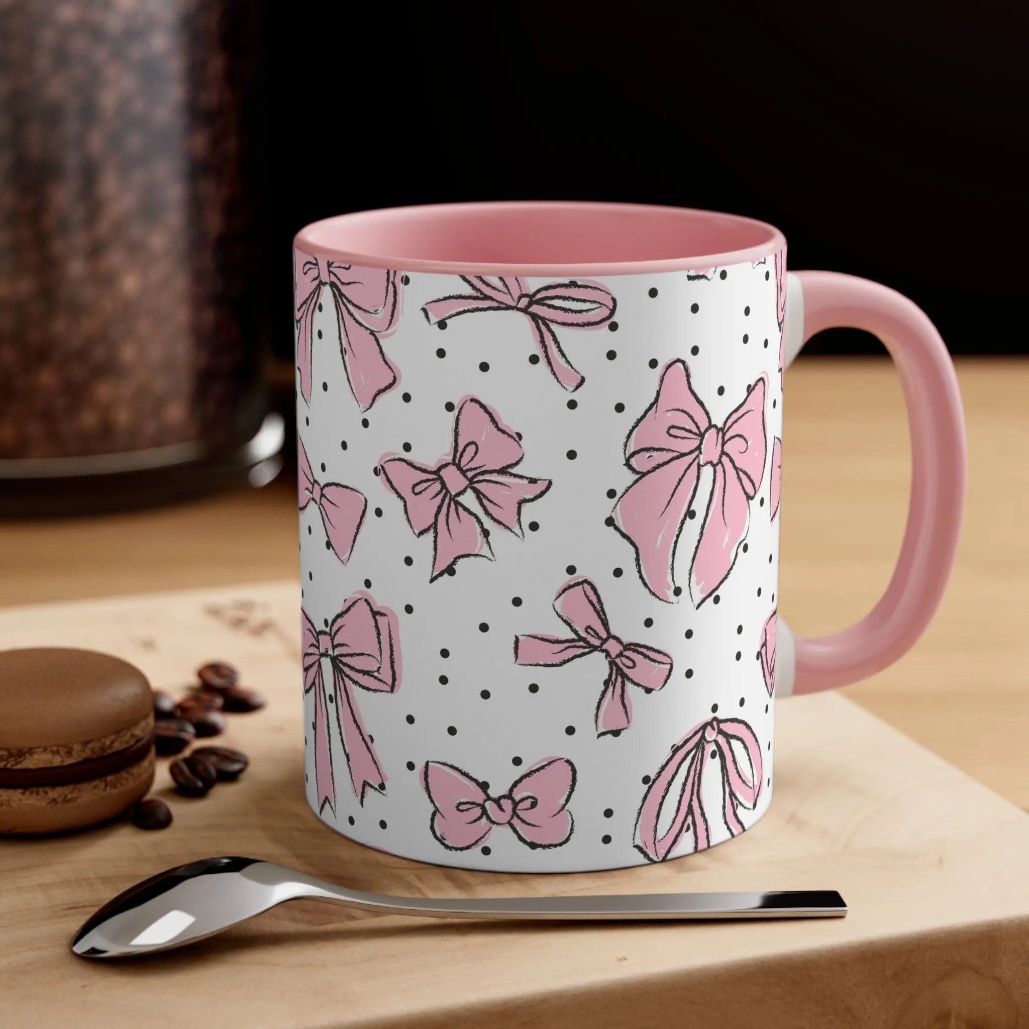 Coquette Black with Pink Bow Ceramic Mug