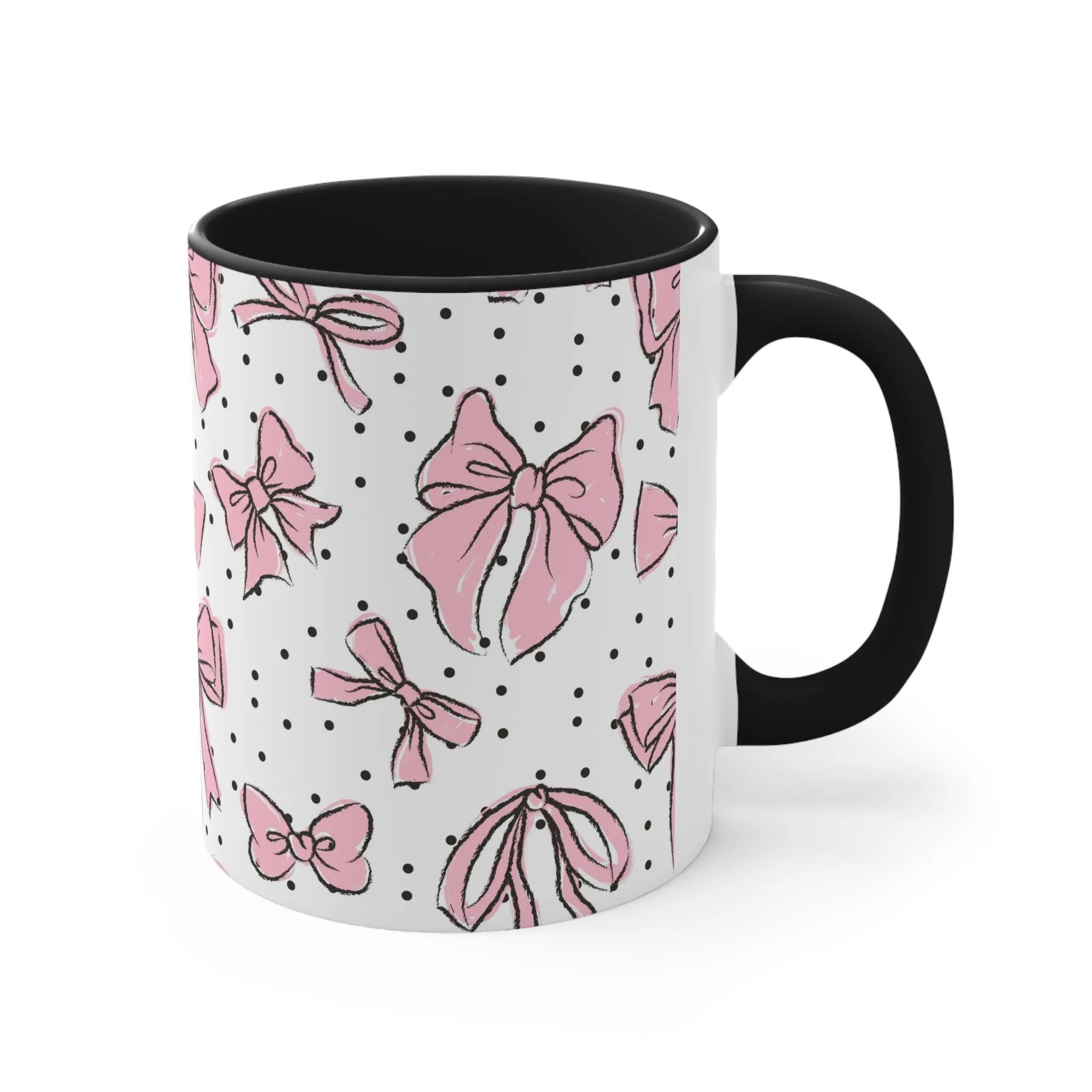 Coquette Black with Pink Bow Ceramic Mug