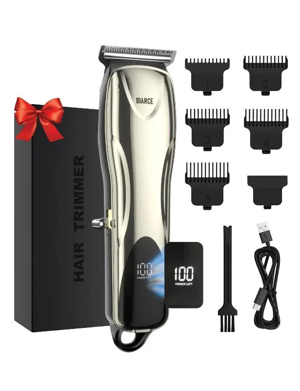 Cordless Rechargeable Hair  & Beard Trimmer Kit with 5 Guide Combs