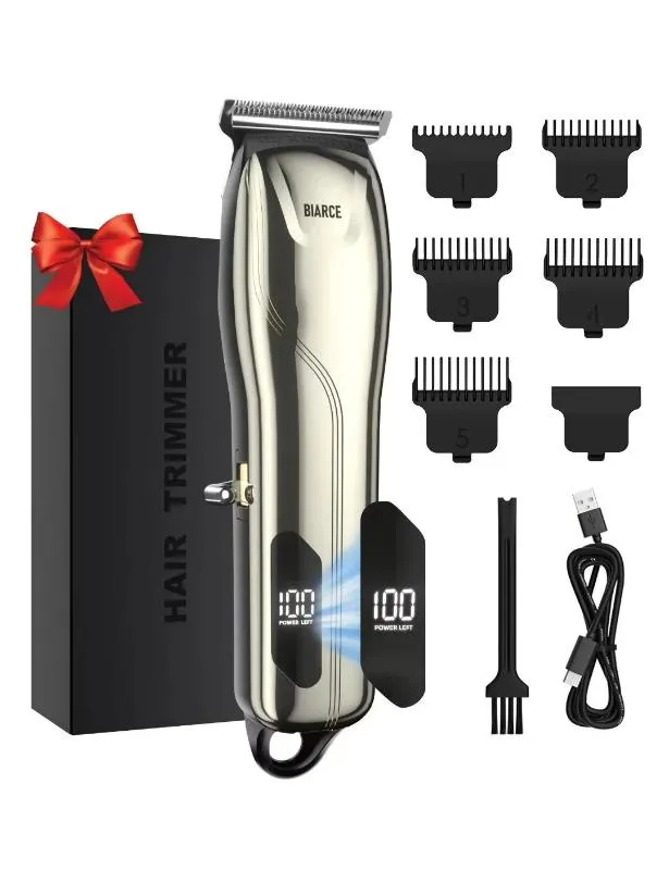 Cordless Rechargeable Hair  & Beard Trimmer Kit with 5 Guide Combs