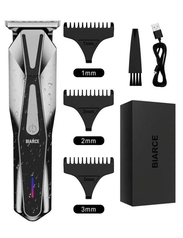 Cordless Rechargeable Hair  & Beard Trimmer Kit with 5 Guide Combs