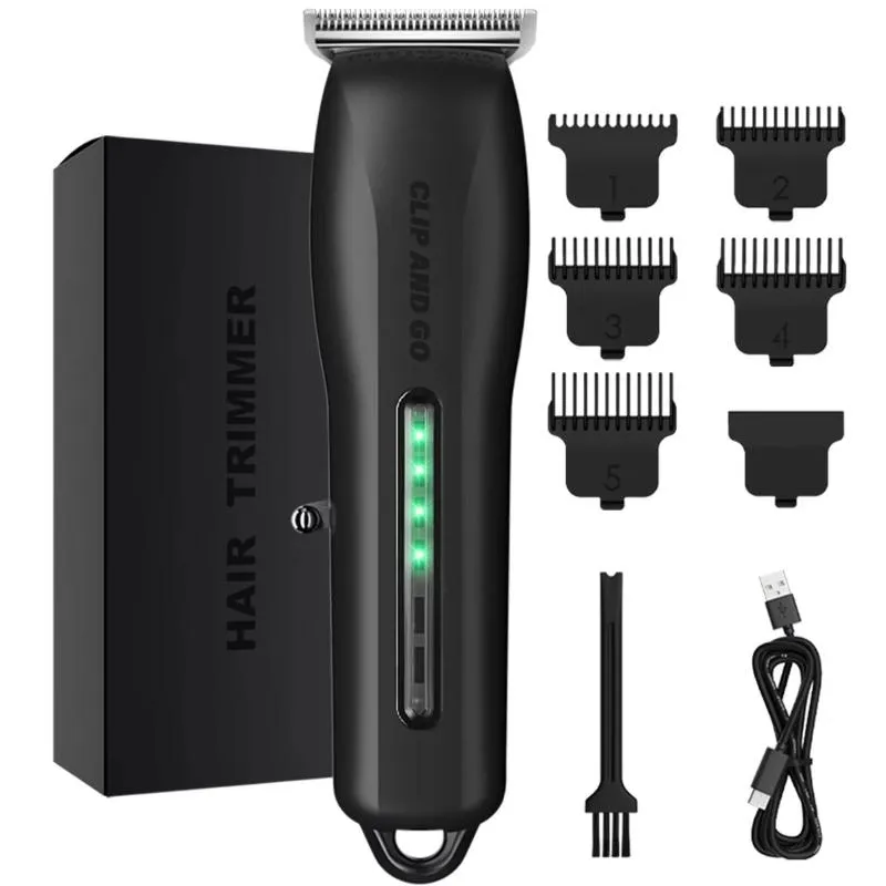 Cordless Rechargeable Hair  & Beard Trimmer Kit with 5 Guide Combs