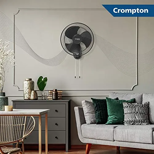 Crompton HighSpeed Torpedo 400 mm Wall Fan (Black)