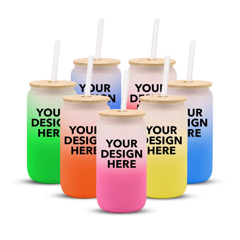 Custom Colorful Frosted Water Bottle Tumbler With Bamboo Lid And Straw