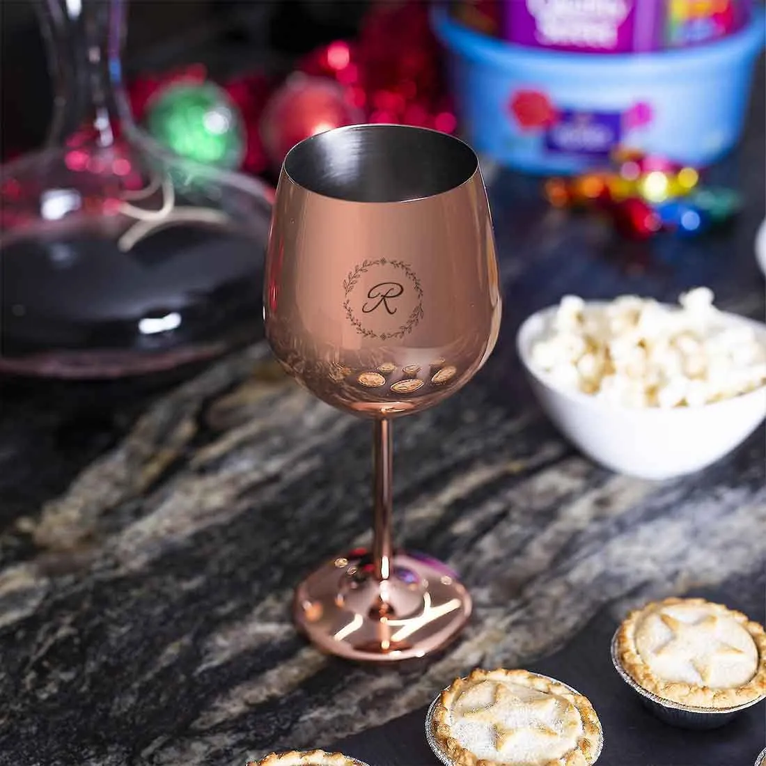 Custom Steel Wine Glasses Copper Finish Goblets